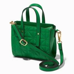 Best Pirce ✨ Claire's Green Quilted Mini Tote Crossbody Bag 🎁