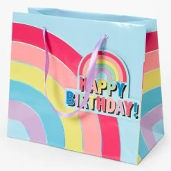 Promo 🎉 Claire's Happy 🎂 Birthday Rainbow Gift Bag - Medium ✨