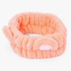 Cheapest ✔️ Claire's Plush Coral Bear Ear Makeup Headwrap 🤩