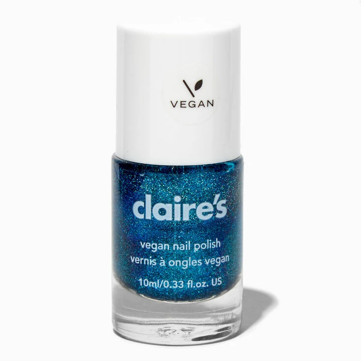 Outlet 😍 Claire's Vegan Glitter Nail Polish - Blue ❤️ 2 Outlet 😍 Claire's Vegan Glitter Nail Polish - Blue ❤️ - Image 2
