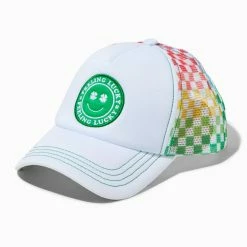 Best reviews of 🧨 Claire's Feeling Lucky Rainbow Check Trucker Hat 🎉