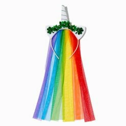 Brand new 😉 Claire's St. Patrick's Day Rainbow Veil Unicorn Headband ✨