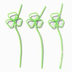 Cheap โญ Claire's St. Patrick's Day Shamrock Drinking Straws - 3 Pack ๐ฅฐ