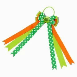 Cheapest ❤️ Claire's St. Patrick's Day Shamrocks Streamer Bow Hair Tie 🧨