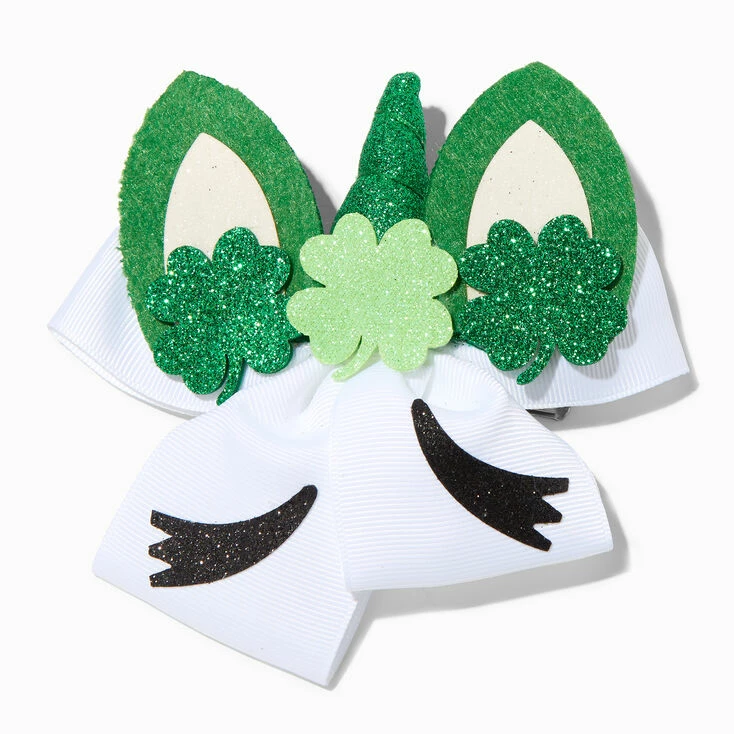 Deals 🔔 Claire's St. Patrick's Day Unicorn Hair Bow Clip ✨ 1 Deals 🔔 Claire's St. Patrick's Day Unicorn Hair Bow Clip ✨
