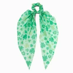 Budget 👏 Claire's Small Green Shamrock Hair Scrunchie Scarf 🎉