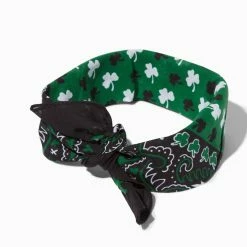 Outlet ⌛ Claire's Irish Green Shamrock Bandana Headwrap ✨