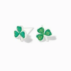Cheapest 👍 Claire's Green Shamrocks Glittery Stud Earrings 🌟