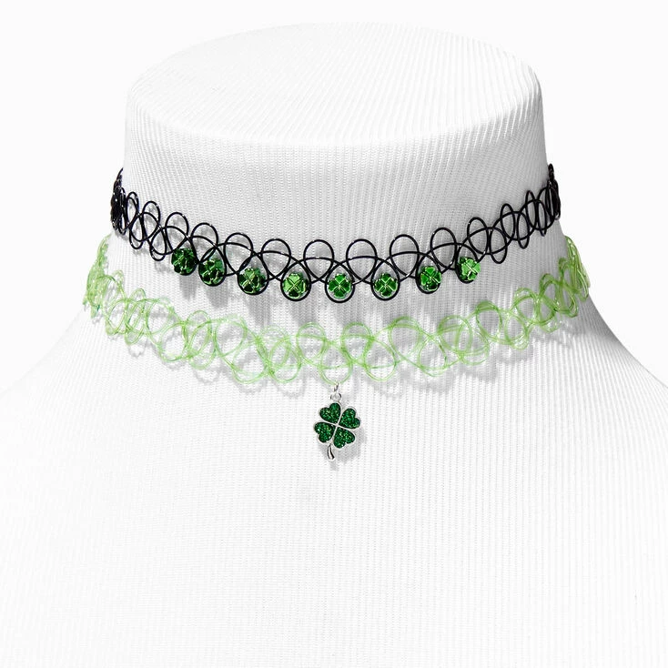 Hot Sale 🥰 Claire's Silver & Black Shamrock Mixed Choker Necklaces - 2 Pack 🧨 1 Hot Sale 🥰 Claire's Silver & Black Shamrock Mixed Choker Necklaces - 2 Pack 🧨
