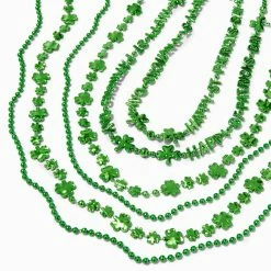 Cheapest โ๏ธ Claire's St. Patrick's Day Shamrocks Beaded Necklace Set - 6 Pack ๐