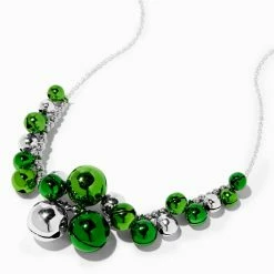 Coupon ⌛ Claire's St. Patrick's Day Silver & Green Bells Necklace 🌟