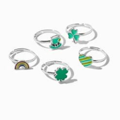 Best Pirce 🛒 Claire's St. Patrick's Day Adjustable Rings - 5 Pack ❤️