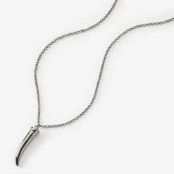 Hot Sale โญ Claire's Hematite Lucky Horn 20" Pendant Necklace ๐